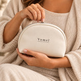 Vegan Leather Cosmetic Pouch with Organic Cotton Lining